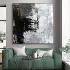 Black - White Abstract Textures Painting with Dramatic Contrast WINK425