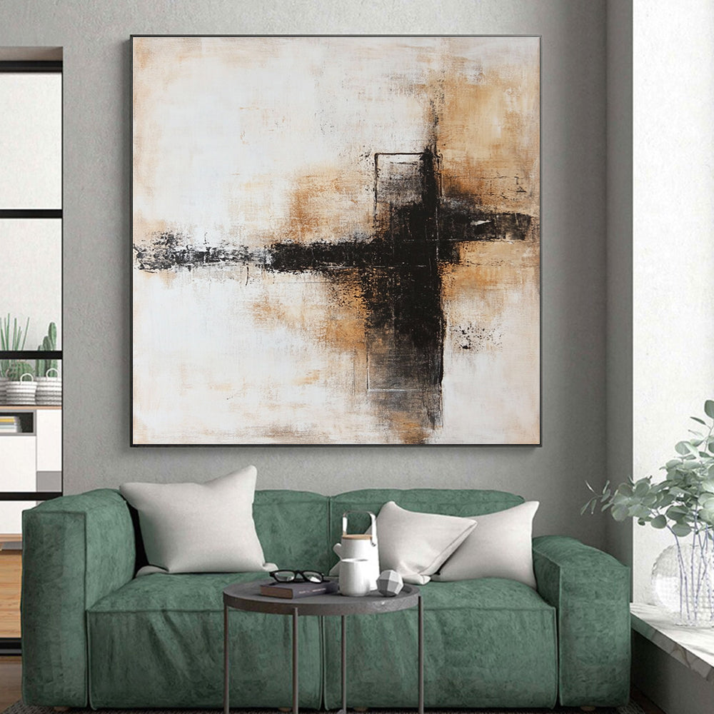 Cross - Shaped Abstract Painting with Understated Drama WINK339