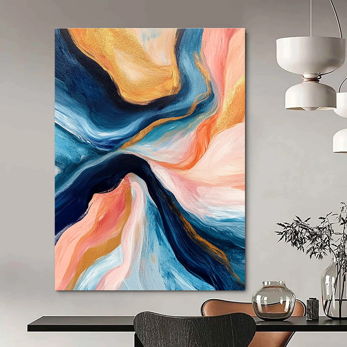 Colorful Flowing Abstract Painting for Art Deco - Styled Lounges GAB1125