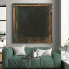 Framed Dark Rectangle Abstract Painting with Mysterious Allure WINK089