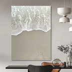 Beach Foam on Sand Abstract Painting with Coastal Textures GAB0080