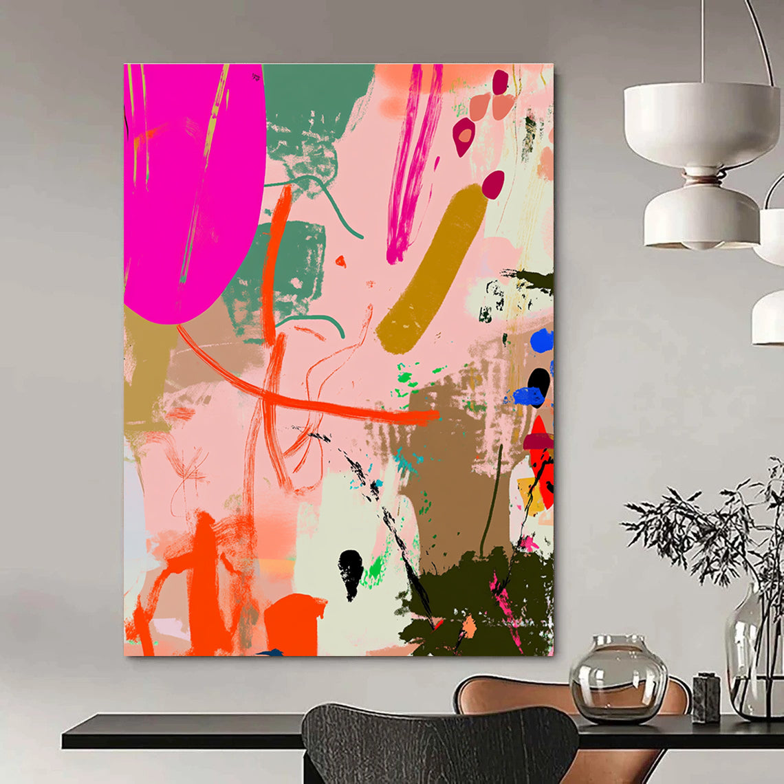 Colorful Abstract Doodles Painting for Creative Studios GAB0972