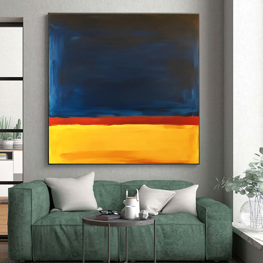 Blue Red Yellow Abstract Painting with Color Block Simplicity WINK544