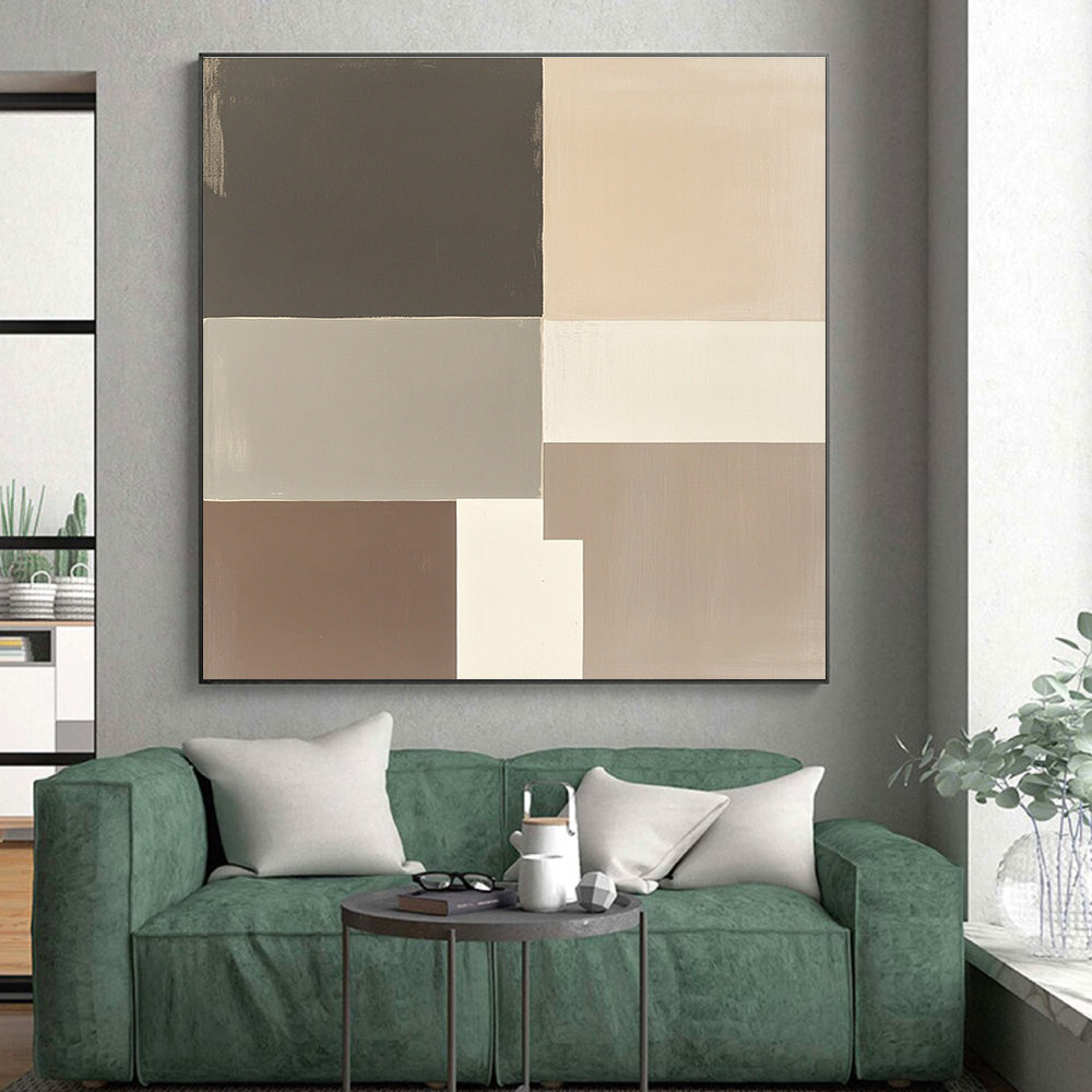 Neutral Color Blocks Abstract Painting with Minimalist Harmony WINK003