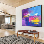 Bold Purple - Pink - Blue Color Field Abstract Painting ABS205