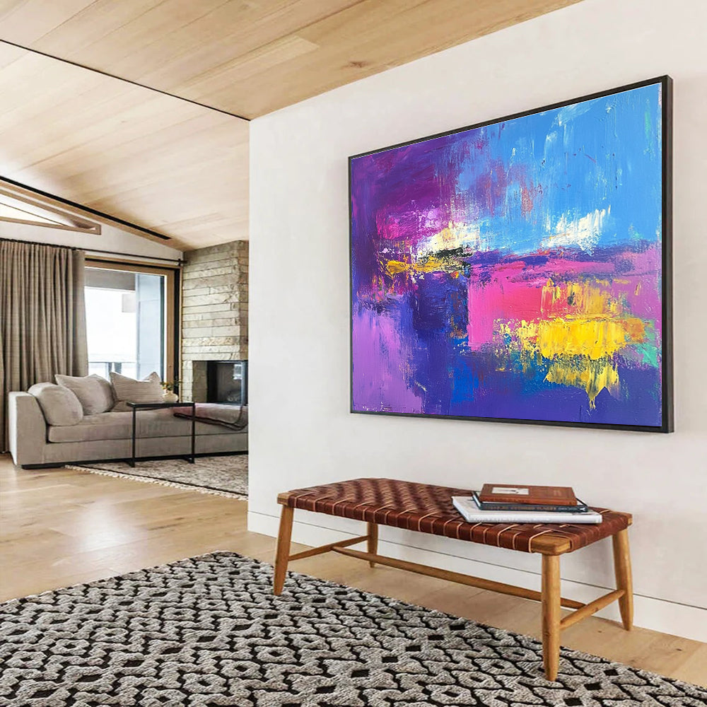 Bold Purple - Pink - Blue Color Field Abstract Painting ABS205