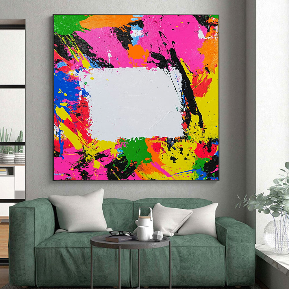 Bold Color Splash Abstract Painting with Explosive Energy WINK597