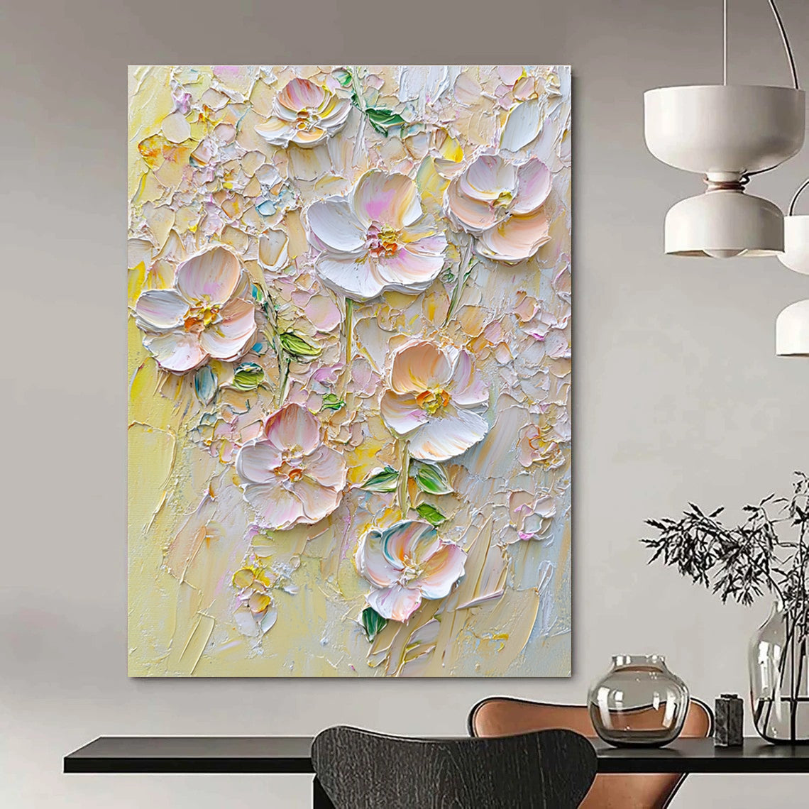 Impasto Flowers Abstract Painting with Vivid Colors GAB0005