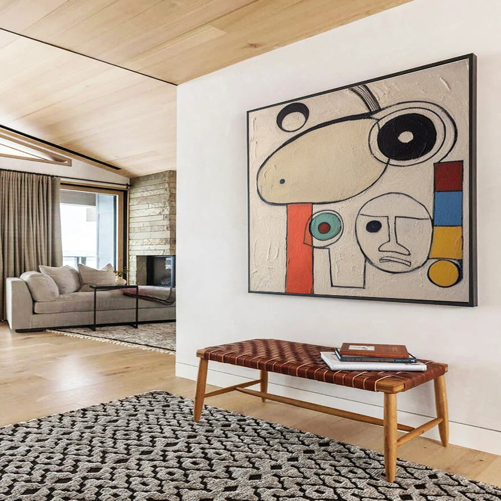 Abstract Faces and Shapes Painting with Whimsical Charm YHT011