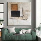 Minimalist Geometric Shapes Abstract Painting with Quiet Structure WINK183