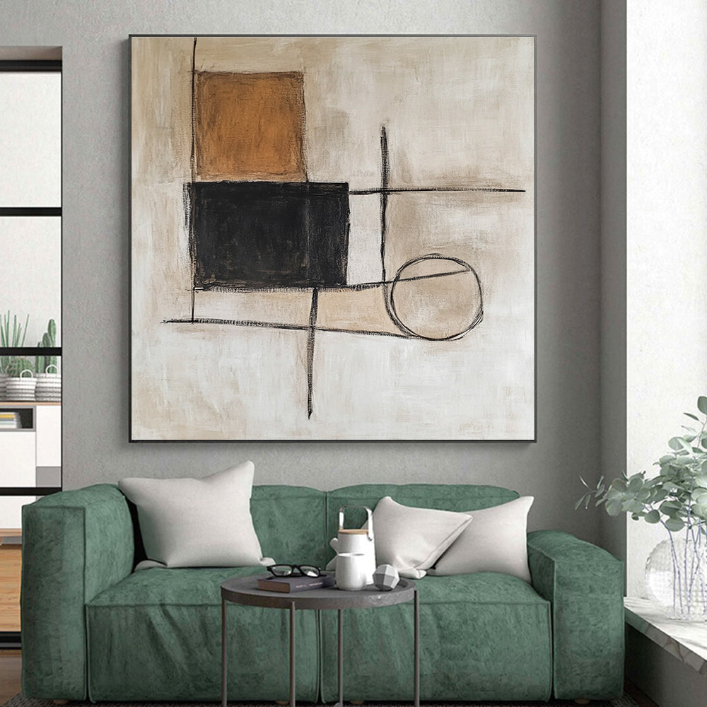 Minimalist Geometric Shapes Abstract Painting with Quiet Structure WINK183