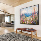 Mountain Flower Abstract Painting for Alpine Lodge Dining Halls YHT411
