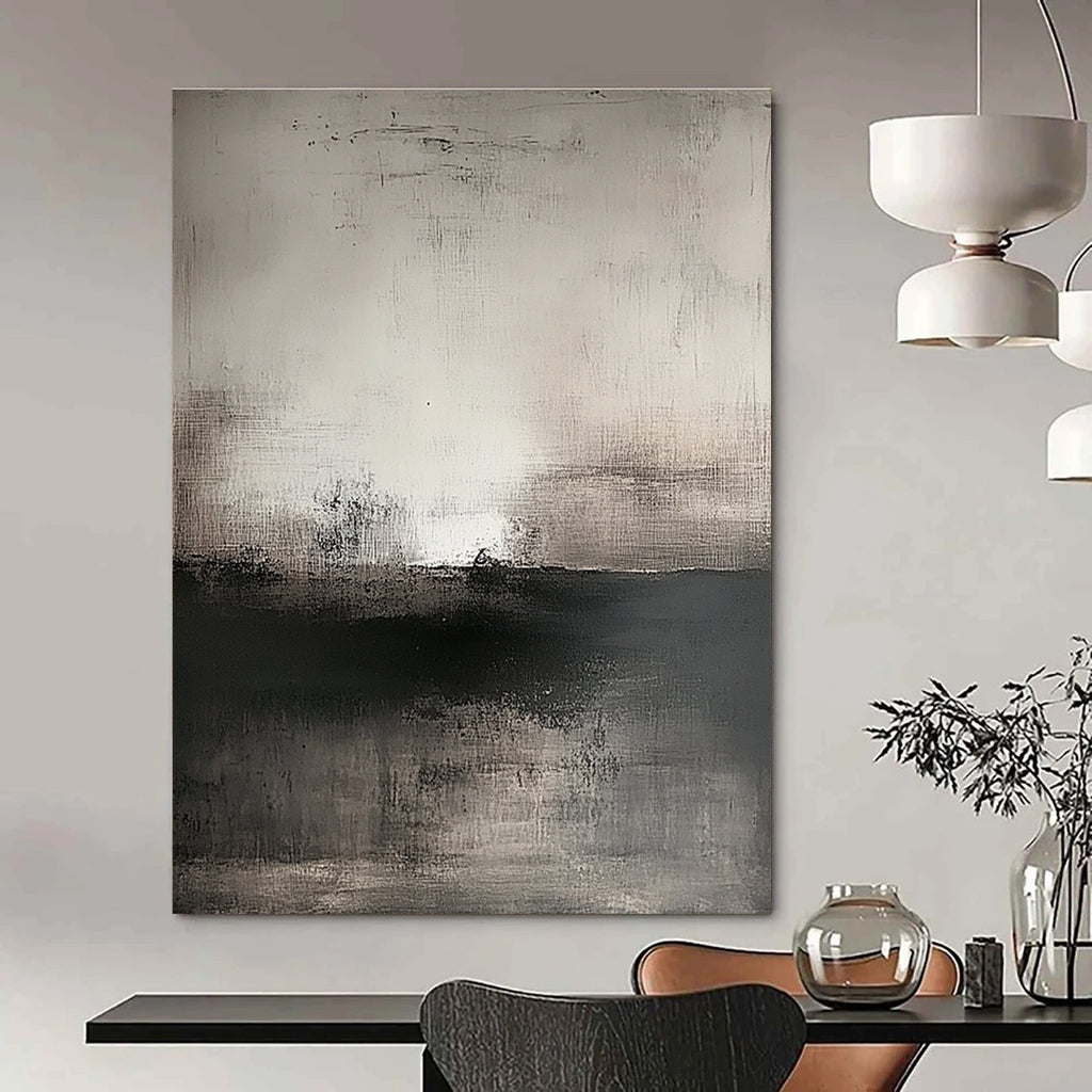 Gray Abstract Horizon - Subtle Landscape Abstract Art GAB0518