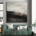 Gray - Black Abstract Landscape Painting with Mysterious Atmosphere WINK428