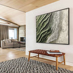 Aerial Beach Wave Patterns Abstract Painting with Natural Rhythms ABS574