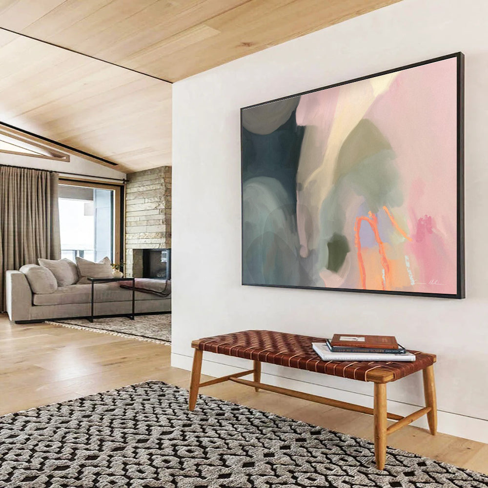 Soft Color Abstract Painting for Bohemian - Style Cafes YHT404