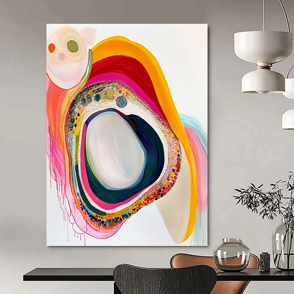Colorful Layered Abstract Painting for Artistic Playrooms GAB0743