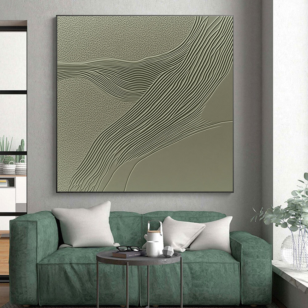 Textured Wavy Lines Abstract Painting with Tactile Rhythm WINK059