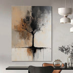 Black and Brown Tree Abstract Painting for Nature - Loving Studies GAB0978