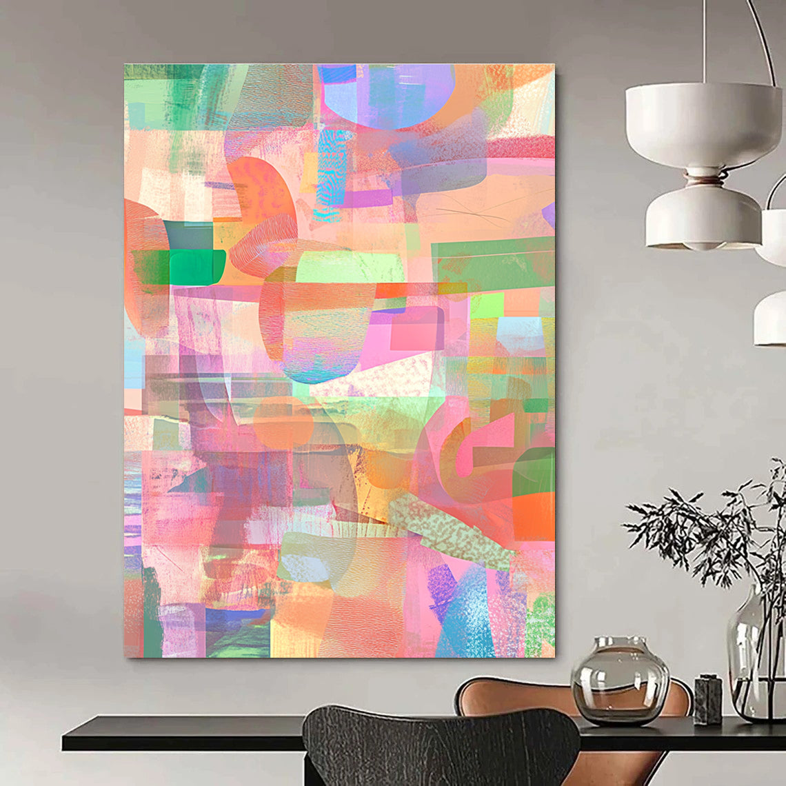 Pastel Color Block Abstract Painting for Whimsical - Styled Studios GAB1042