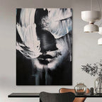Black and White Abstract Face Painting for Contemporary Art Galleries HENG331