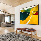 Colorful Landscape Abstract Painting with Simplified Forms ABS427