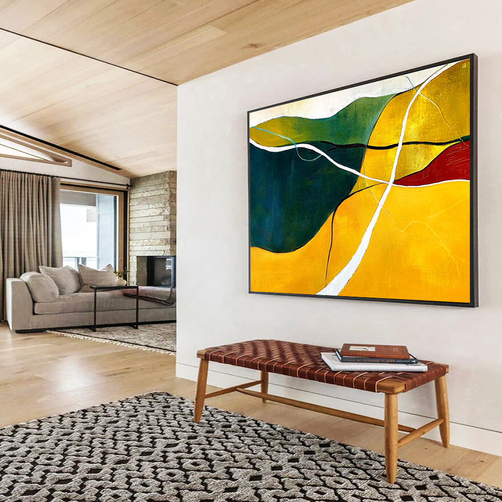 Colorful Landscape Abstract Painting with Simplified Forms ABS427