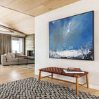Blue Sea and Sky Abstract Painting for Coastal Ambiance YHT030