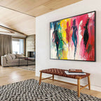 Colorful Figure with Expressive Brushstrokes Abstract Painting ABS347