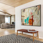 Neutral Tones Abstract Painting for Minimalist Living Rooms YHT238