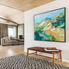 Textured Mountain Landscape Abstract Painting with Bold Brushstrokes ABS287