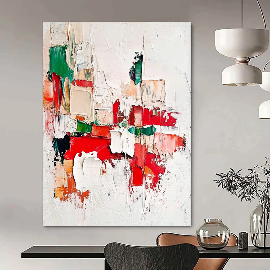 Colorful Palette Knife Abstract Painting for Vibrant Family Rooms GAB0787