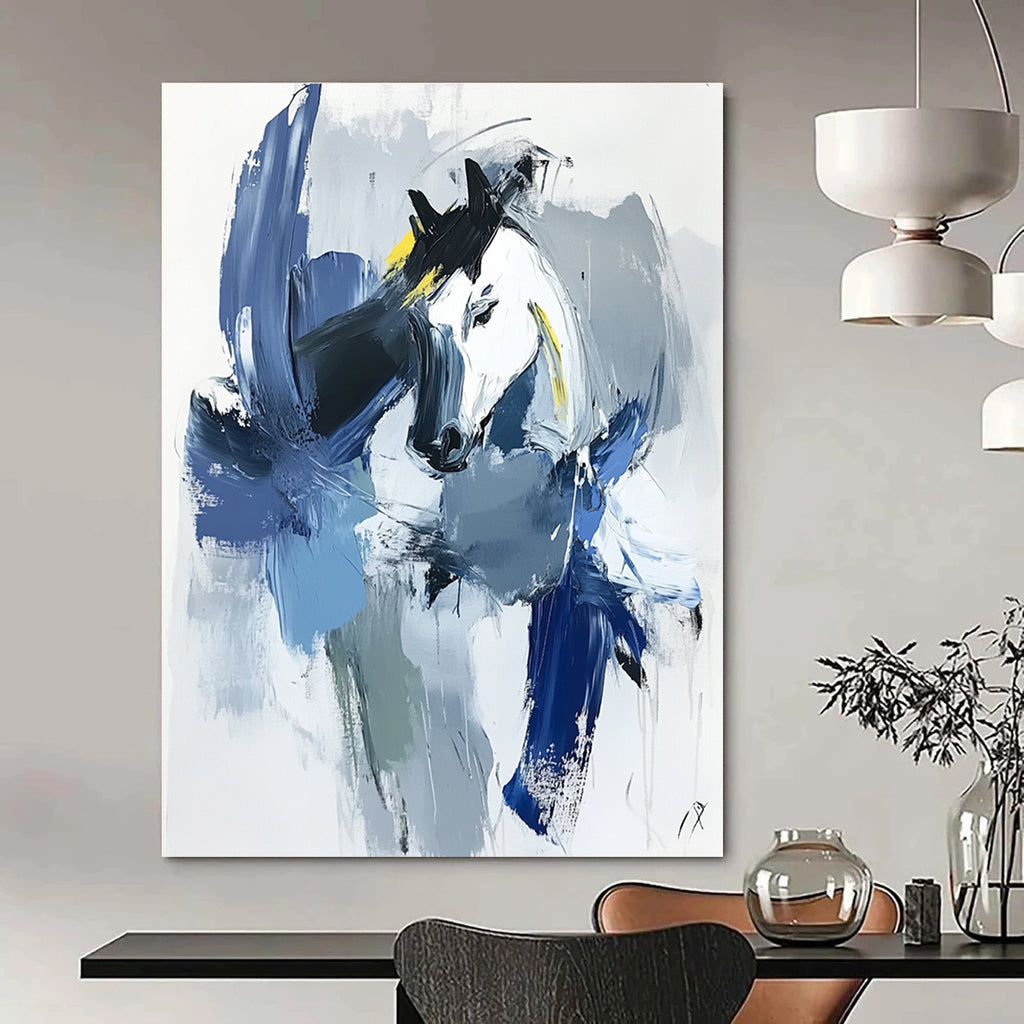 Abstract Horse Portrait Painting for Equestrian - Themed Spaces GAB1117