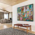 Mixed - Media Abstract Painting for Creative Studio Decor YHT236