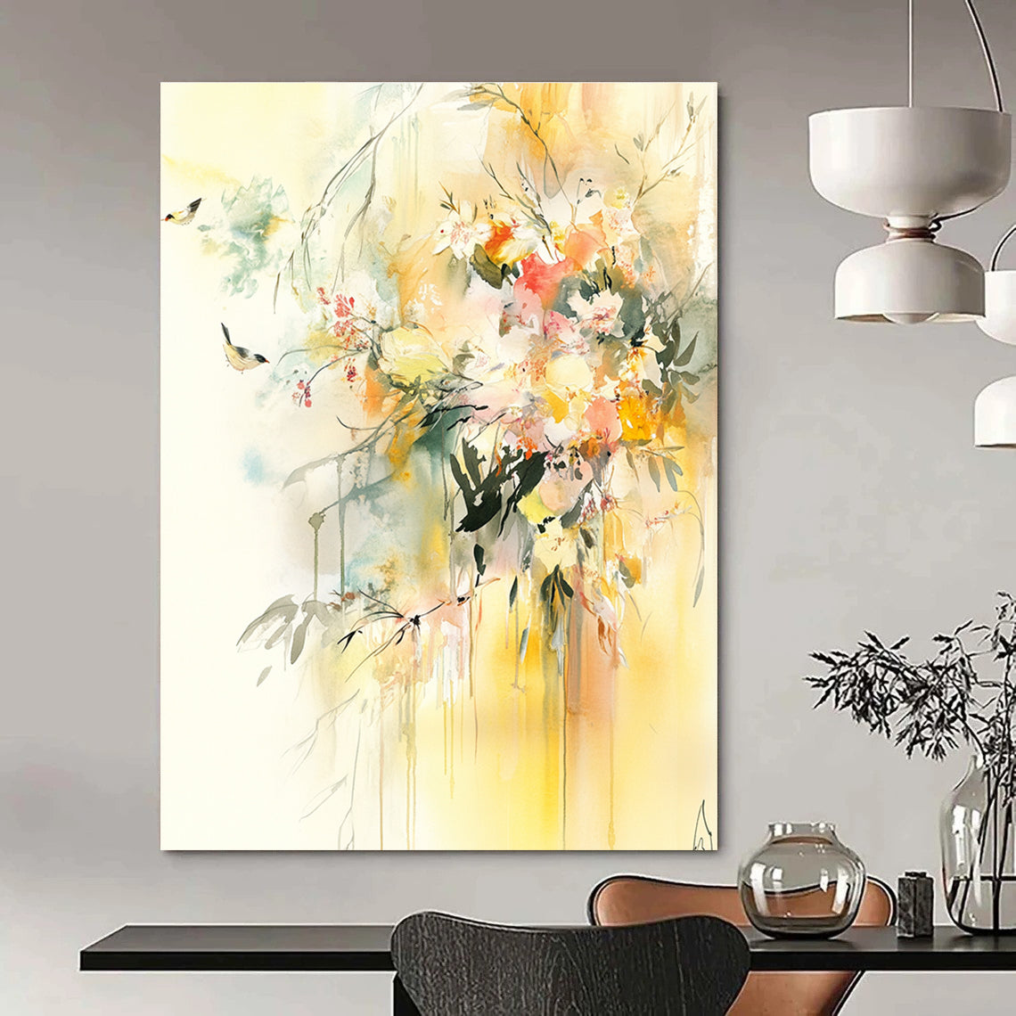 Floral Watercolor Abstract Painting for Romantic - Themed Weddings GAB0985