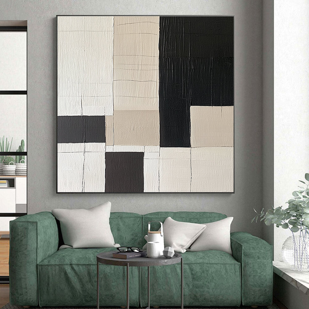 Grid - Pattern Abstract Painting with Textured Surfaces WINK852