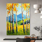 Summer Birch Landscape Abstract Painting for Bright, Airy Bedrooms GAB1287