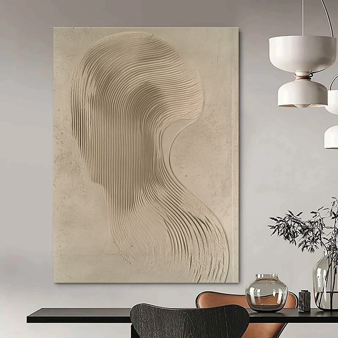 Sand - Like Head Silhouette Conceptual Abstract Art GAB0375