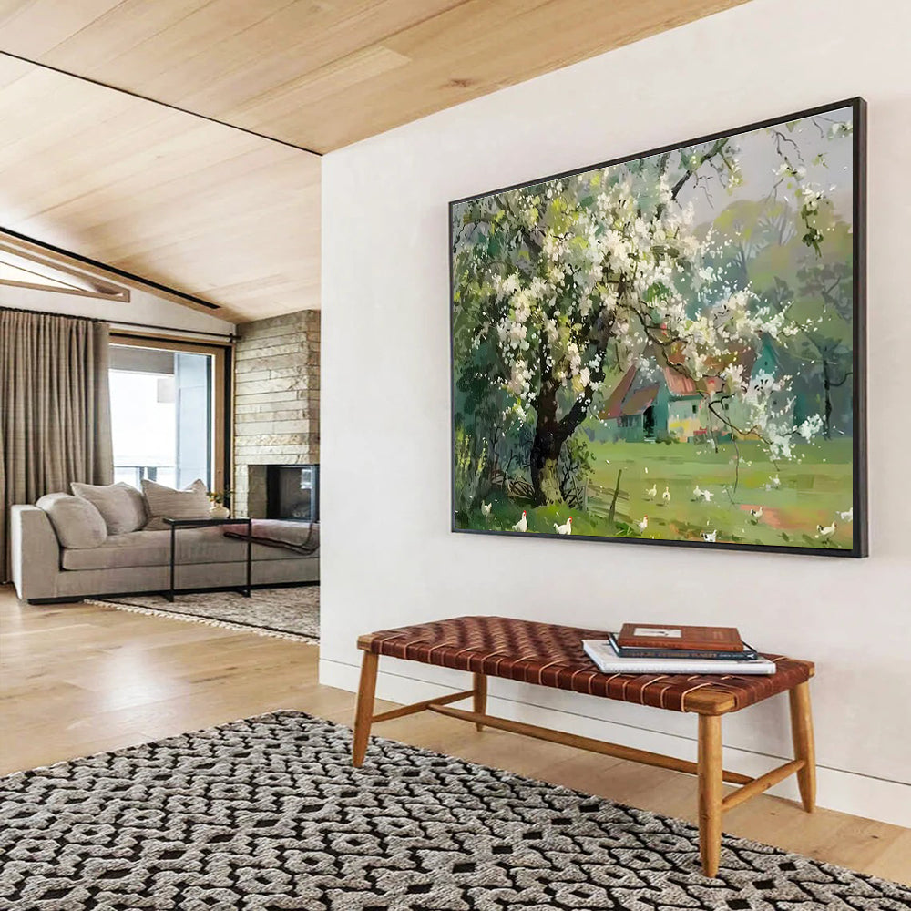 Spring Farmhouse Abstract Painting for Rustic Kitchen Decor YHT215
