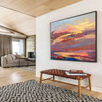 Sunset Sky Abstract Painting for Rooftop Bar Lounges YHT444