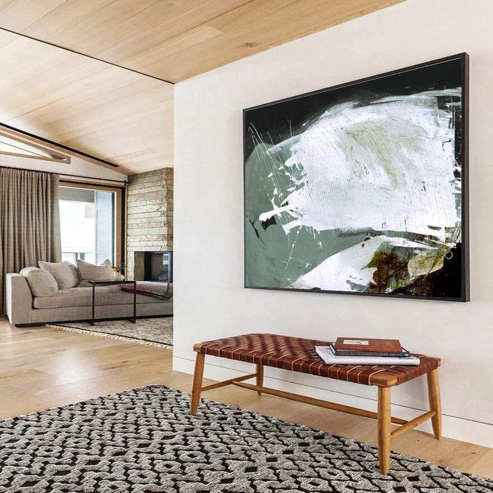 Bold White - Grey Abstract Painting for Contemporary Galleries YHT133