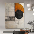 Minimalist Geometric Shapes Abstract Painting with Warm Tones GAB0683