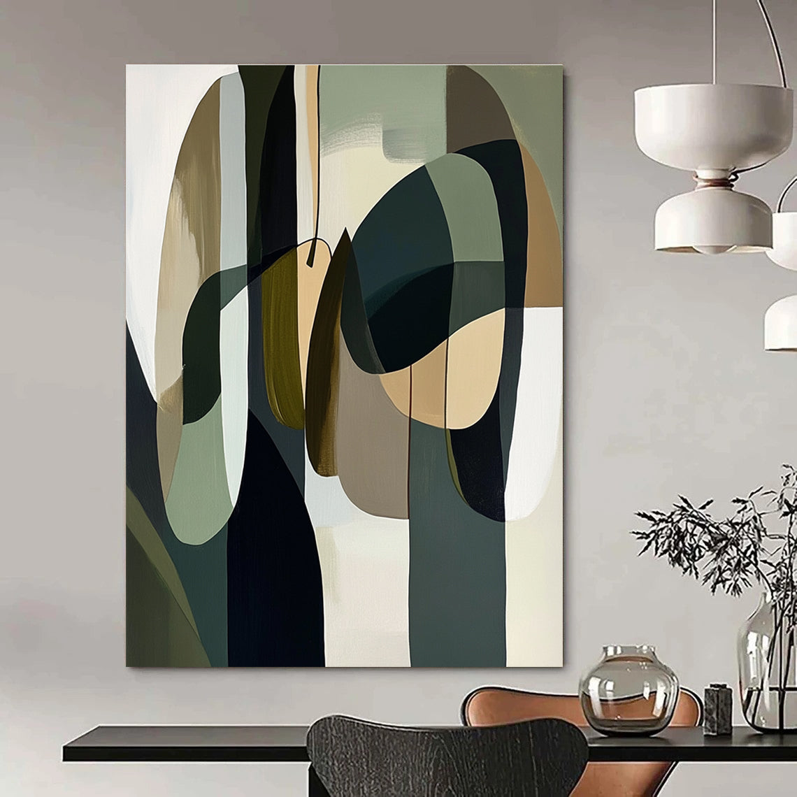 Organic Shapes Abstract Painting for Wellness Center Waiting Rooms GAB1224