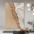 Beach Wave Textured Abstract Painting for Coastal Home Living Rooms GAB1333