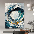 Swirling Wave Abstract Painting for Nautical Vibes GAB0733