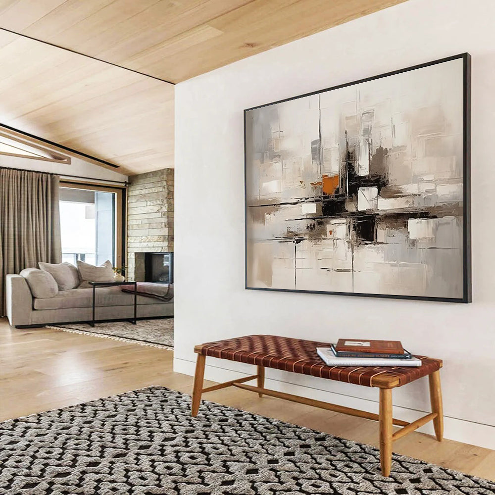 Modern Abstract Cityscape Painting for Contemporary Office Spaces YHT322