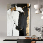 Horse in Gold Accent Abstract Painting for Luxurious Stables GAB0788