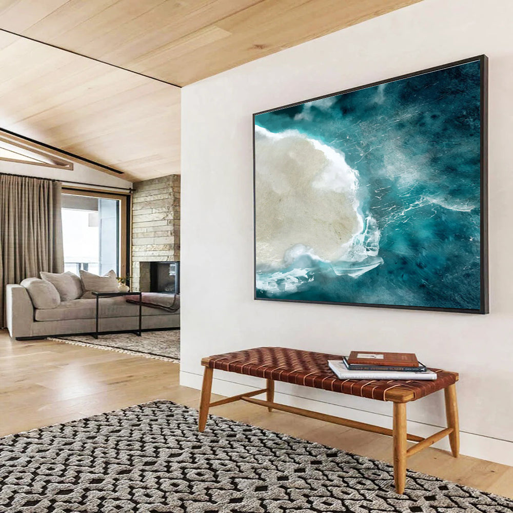 Aerial Island Abstract Painting for Beach Resorts YHT125