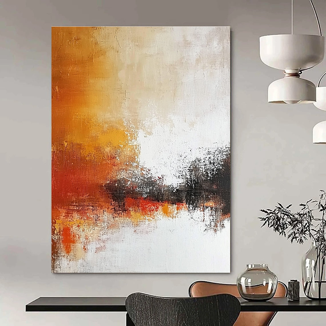 Warm Tones Abstract Painting for Rustic - Style Living Rooms GAB0927