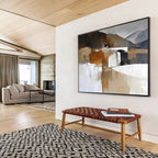 Earth - Toned Landscape Abstract Painting with Subtle, Textured Terrain ABS479